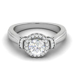 Load image into Gallery viewer, 50-Pointer Lab Grown Solitaire Halo Diamond Platinum Engagement Ring JL PT LG G WB5996E
