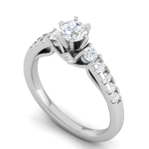 30-Pointer Solitaire Platinum Shank Diamond Engagement Ring JL PT WB5964E