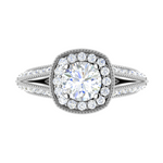 Load image into Gallery viewer, 1-Carat Solitaire Halo Platinum Split Shank Engagement Ring JL PT WB5982E-C
