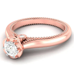 25-Pointer Solitaire Rose Gold Milgrain Touch Ring JL AU G 111R   Jewelove.US