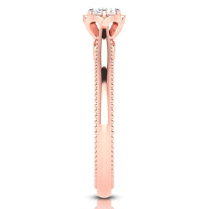 25-Pointer Solitaire Rose Gold Milgrain Touch Ring JL AU G 111R   Jewelove.US