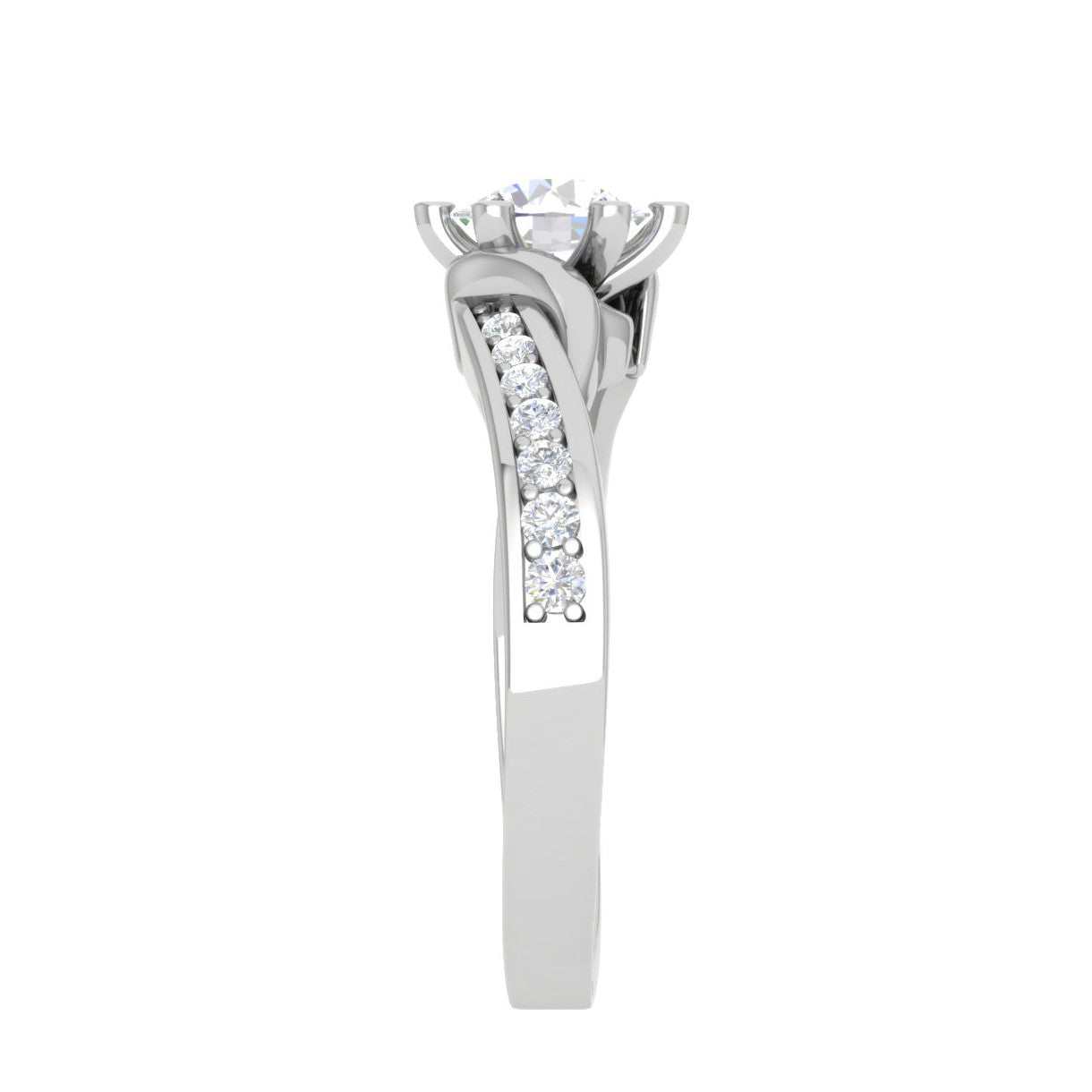 1.50-Carat Lab Grown Solitaire Platinum Diamond Shank Engagement Ring JL PT LG G WB6004E-C