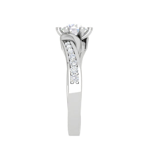 2-Carat Lab Grown Solitaire Platinum Diamond Shank Engagement Ring JL PT LG G WB6004E-D