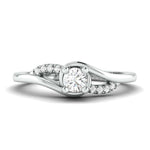 Load image into Gallery viewer, Designer Platinum Solitaire Ring with Diamond Accents JL PT 969
