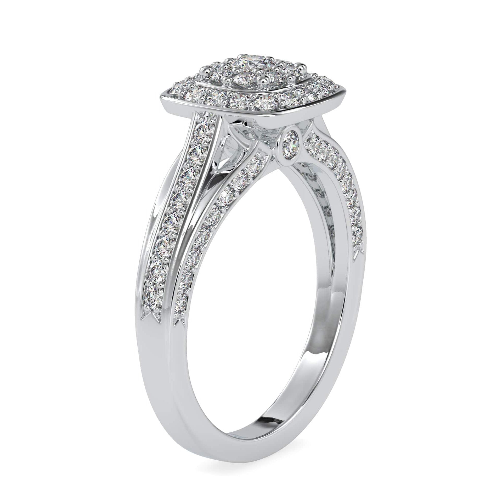 Designer Platinum Halo Ring for Women with JL PT R US-0001