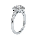 Load image into Gallery viewer, 30-Pointer Solitaire Single Halo Diamond Shank Platinum Engagement Ring JL PT 0071-B
