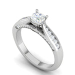 Load image into Gallery viewer, 30-Pointer Solitaire Diamond Split Shank Platinum Ring JL PT RP RD 118
