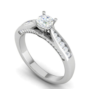 70-Pointer Solitaire Diamond Split Shank Platinum Ring JL PT RP RD 118-B