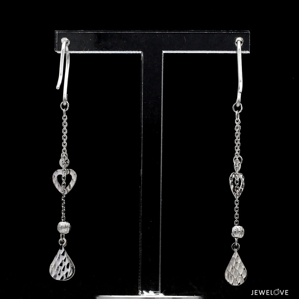 Japanese Platinum Earrings with Diamond Cutting for Women JL PT E 285   Jewelove.US