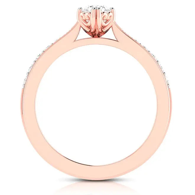 30-Pointer 18K Rose Gold Solitaire Ring JL AU G 107R   Jewelove.US