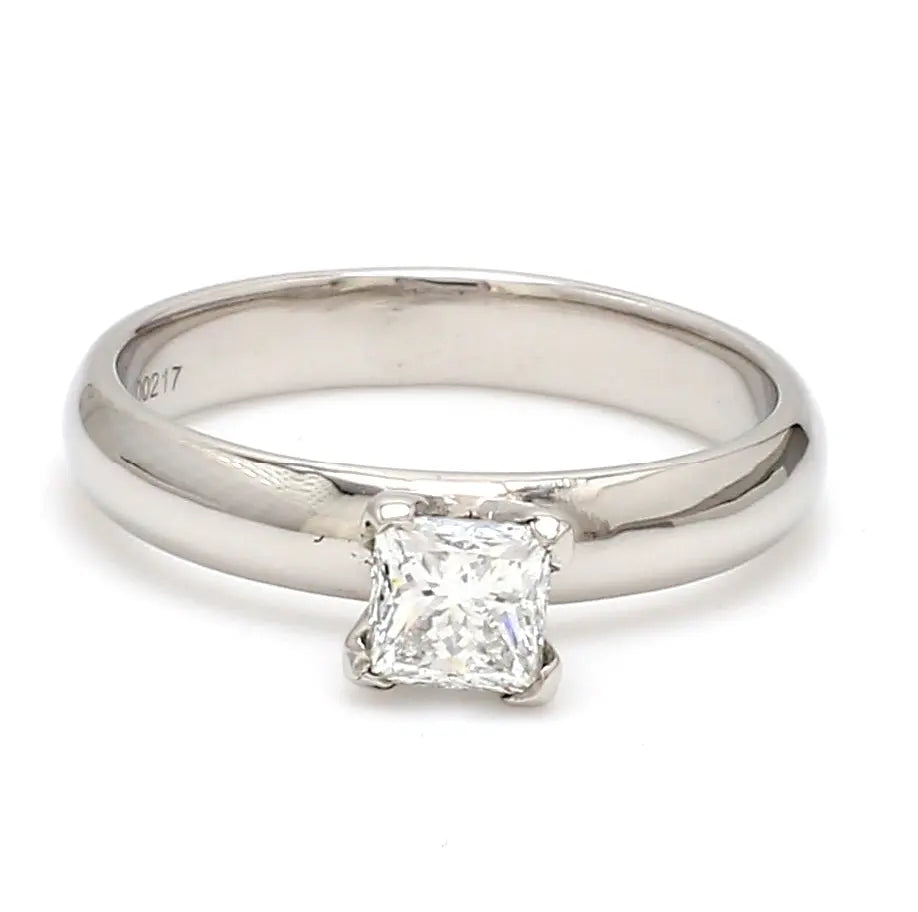 30 Pointer Princess Cut Solitaire Platinum Ring with 4 Prongs JL PT 440-A