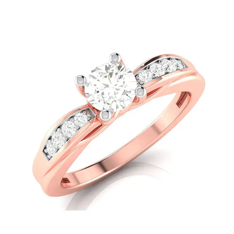 30-Pointer Solitaire Diamond Shank 18K Rose Gold with Hidden Heart JL AU G 118R   Jewelove.US