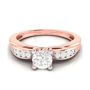 30-Pointer Solitaire Diamond Shank 18K Rose Gold with Hidden Heart JL AU G 118R   Jewelove.US