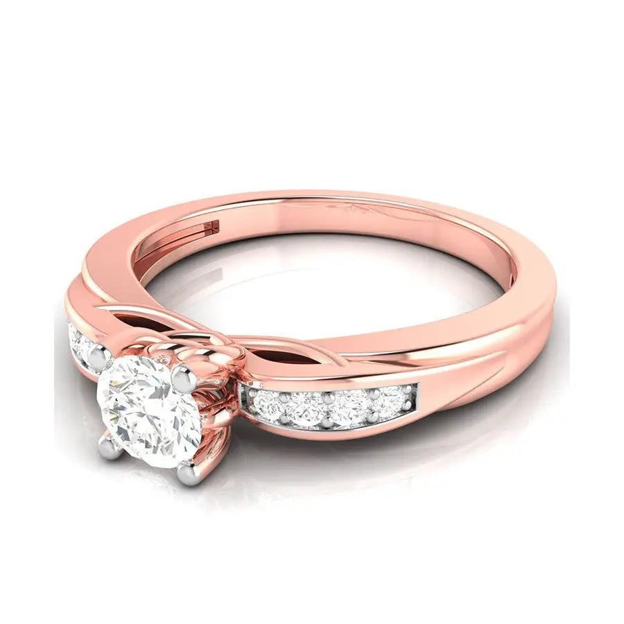 30-Pointer Solitaire Diamond Shank 18K Rose Gold with Hidden Heart JL AU G 118R   Jewelove.US