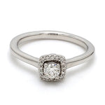 Load image into Gallery viewer, 30-Pointer Square Halo Diamond Platinum Engagement Ring JL PT 325 -
