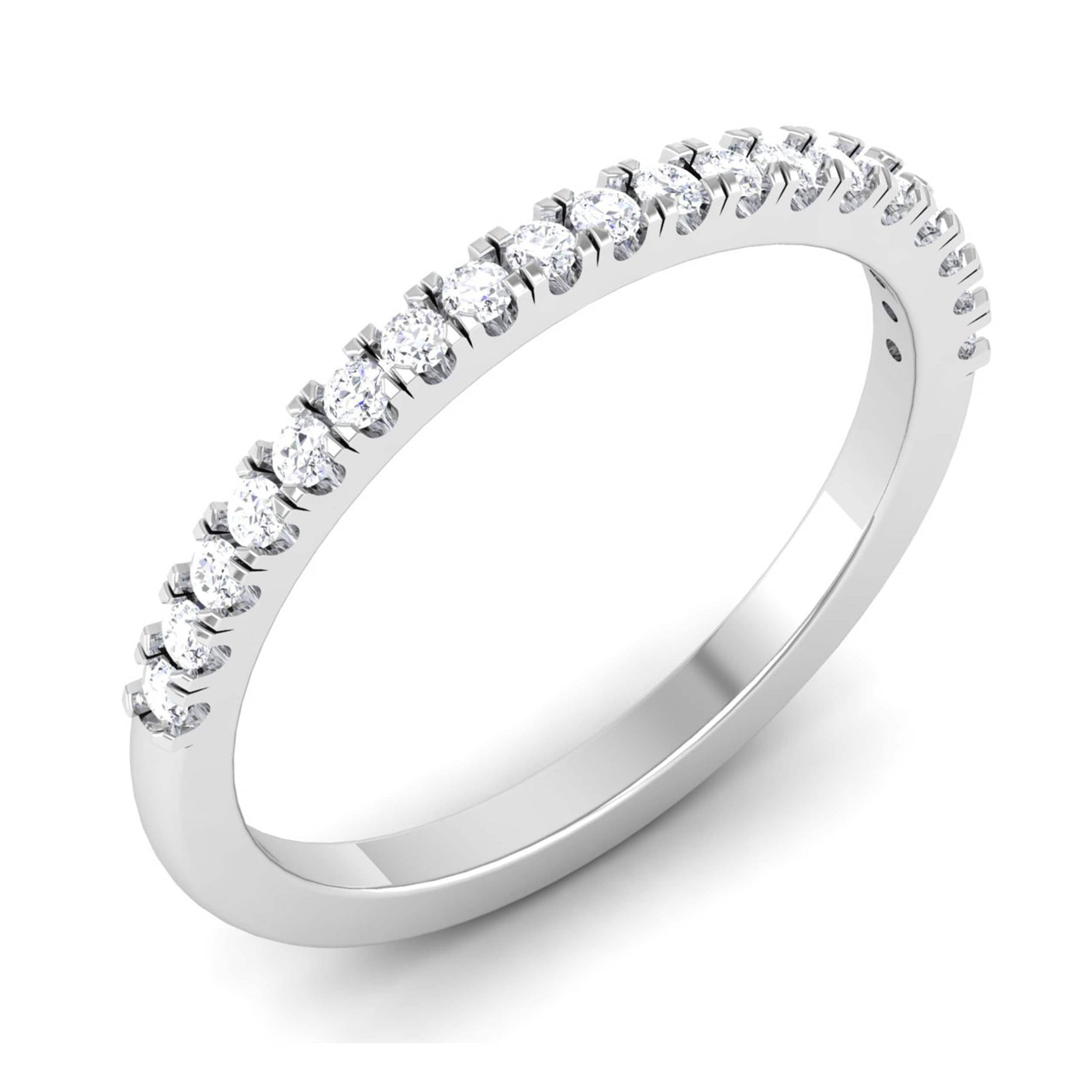 Designer Half Eternity Platinum Wedding Band with Diamonds JL PT 6850