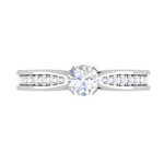 Load image into Gallery viewer, 2-Carat Lab Grown Solitaire Diamond Shank Platinum Ring JL PT RP RD LG G 143-D
