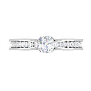 1-Carat Solitaire Diamond Shank Platinum Ring JL PT RP RD 143-C