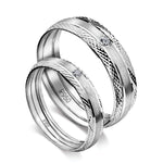 Load image into Gallery viewer, Platinum Love Bands with Single Diamonds and a Unique Texture JL PT 598
