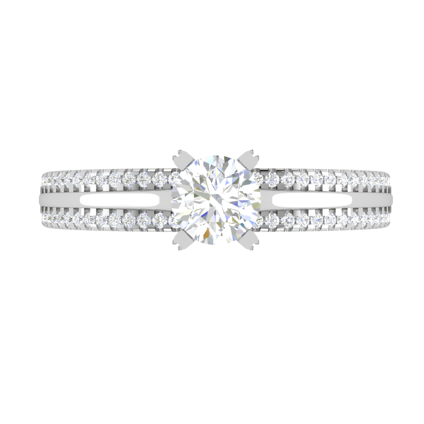 30-Pointer Solitaire Diamond Split Shank Platinum Ring JL PT RP RD 142