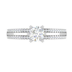 30-Pointer Solitaire Diamond Split Shank Platinum Ring JL PT RP RD 142