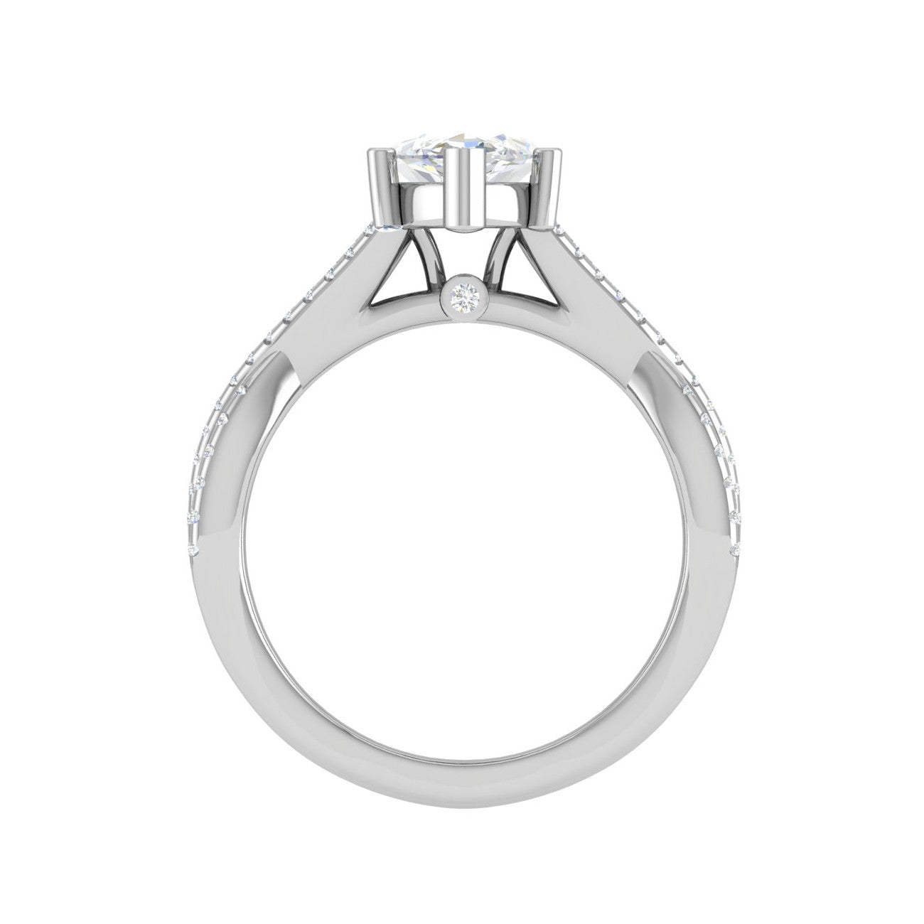 70-Pointer Marquise Solitaire Diamonds Twisted Shank Platinum Ring JL PT REPS1456-B   Jewelove.US