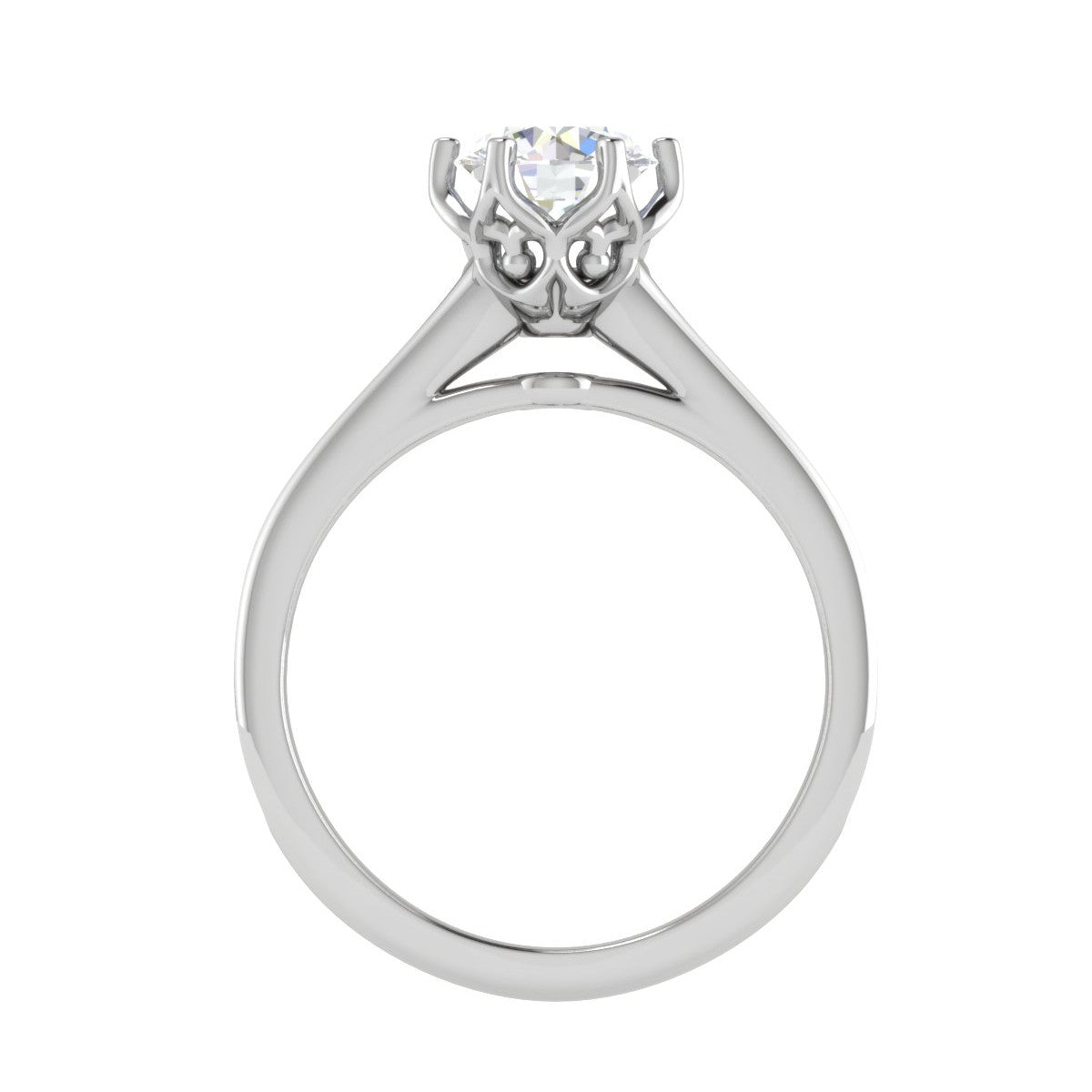 2-Carat Lab Grown Solitaire Diamond Shank Platinum Engagement Ring JL PT RV RD LG G 108-D