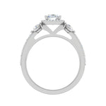 Load image into Gallery viewer, 70-Pointer Oval Shape Solitaire Halo Diamond Accents Platinum Ring JL PT IM1702-B   Jewelove.US
