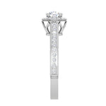 Load image into Gallery viewer, 1-Carat Solitaire Halo Diamond Shank Platinum Ring for Women JL PT RV RD 137-D
