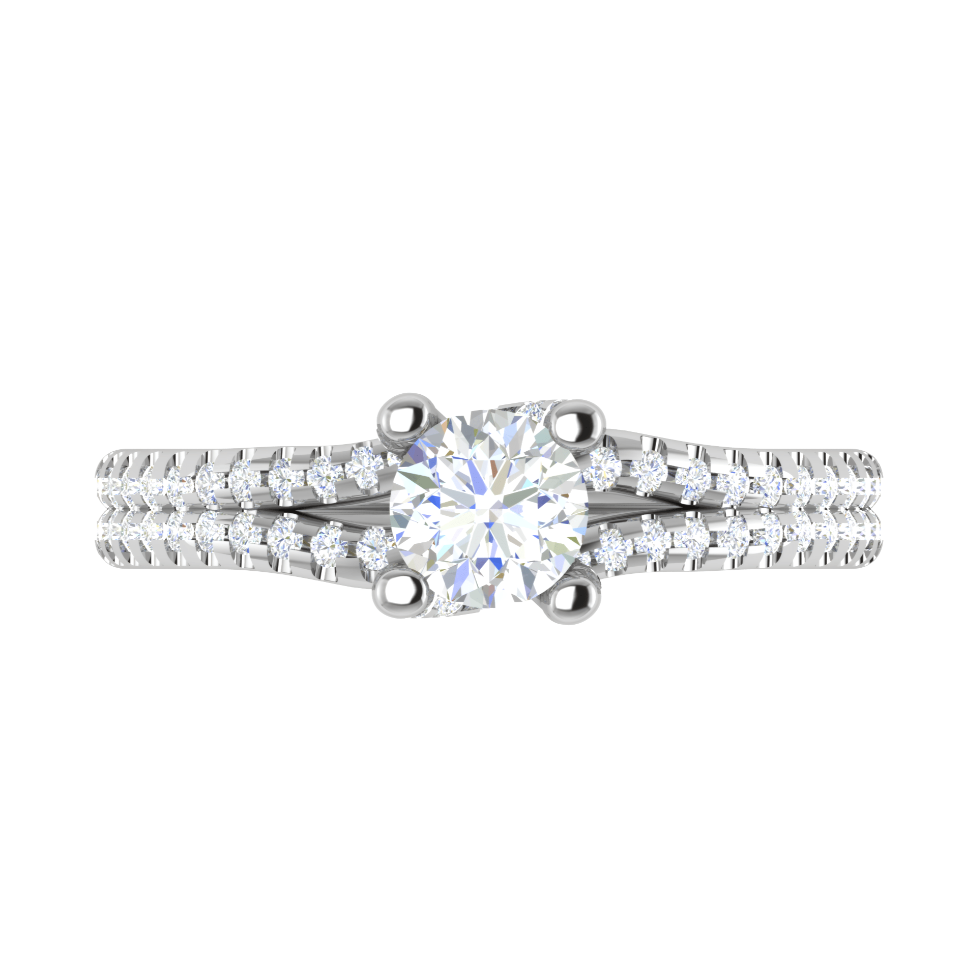 1-Carat Solitaire Diamond Split Shank Platinum Ring JL PT RP RD 182-C