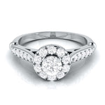 Load image into Gallery viewer, 1-Carat Solitaire Halo Diamond Shank Platinum Ring JL PT G 103-D
