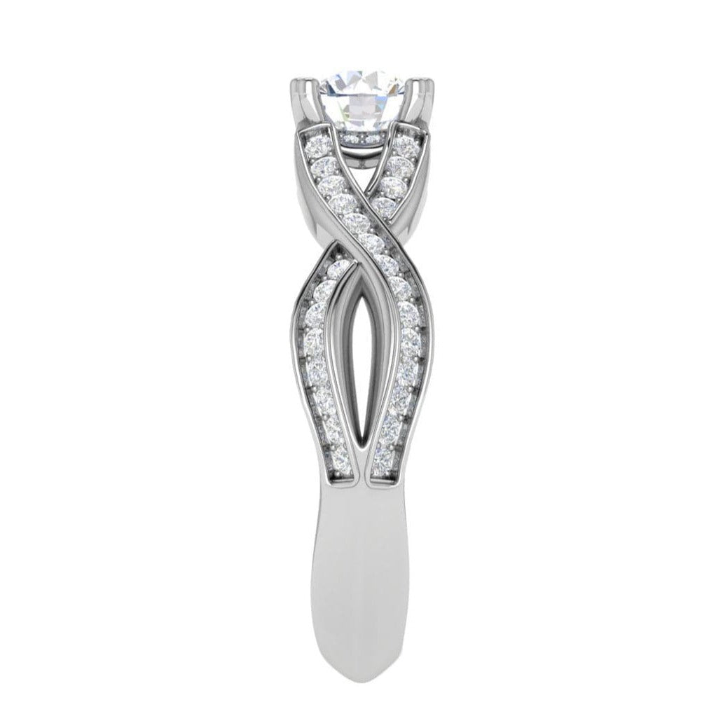 70-Pointer Solitaire Diamond Twisted Shank Platinum Ring JL PT RP RD 148-B