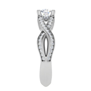 30-Solitaire Diamond Twisted Shank Platinum Ring JL PT RP RD 148