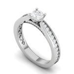 Load image into Gallery viewer, 2-Carat Lab Grown Solitaire Diamond Shank Platinum Ring JL PT RP RD LG G 143-D
