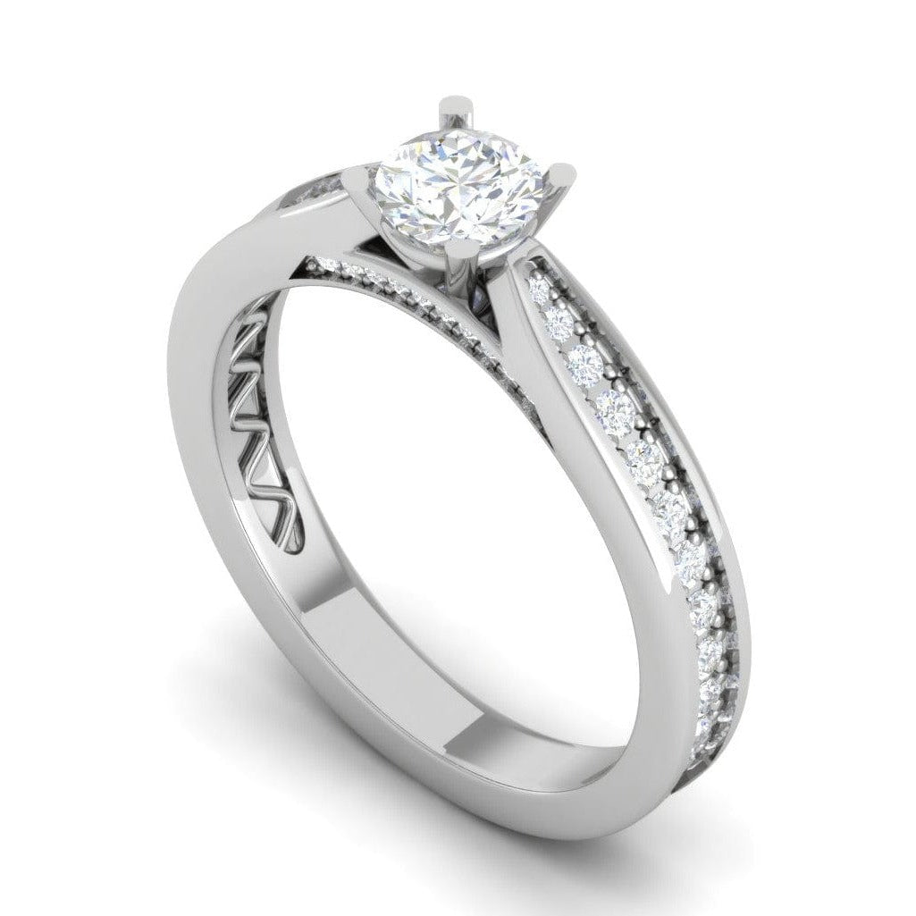 70-Pointer Solitaire Diamond Shank Platinum Ring JL PT RP RD 143-B