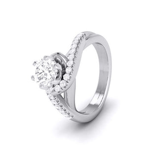 Curvy Platinum 30-Pointer Solitaire Engagement Ring for Women JL PT G 110   Jewelove.US