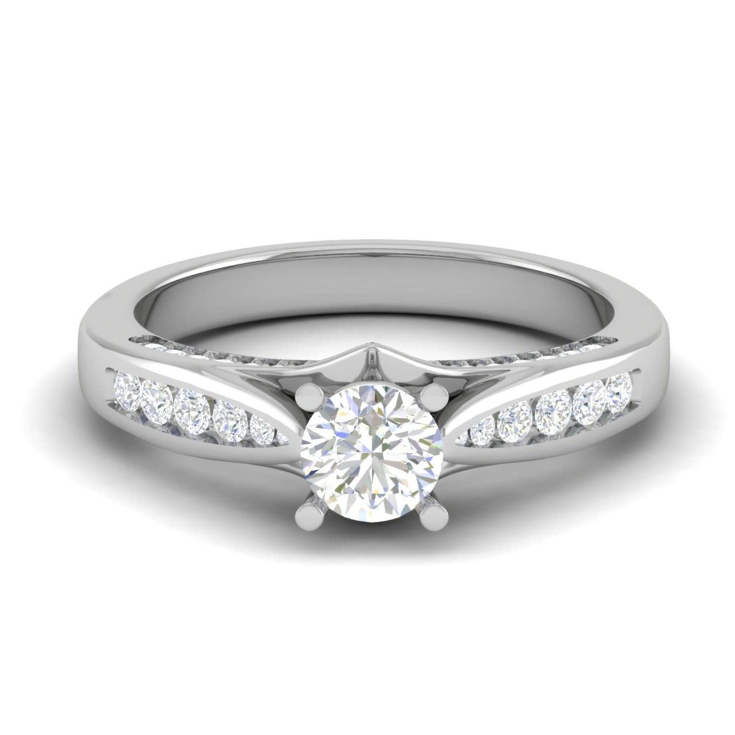 30-Pointer Solitaire Diamond Split Shank Platinum Ring JL PT RP RD 118