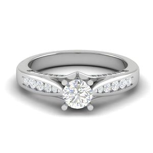 50-Pointer Solitaire Diamond Split Shank Platinum Ring JL PT RP RD 118-A