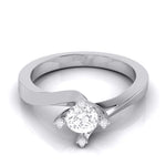 Load image into Gallery viewer, Designer Platinum Solitaire Engagement Ring with Diamond Studded Prongs JL PT G-122
