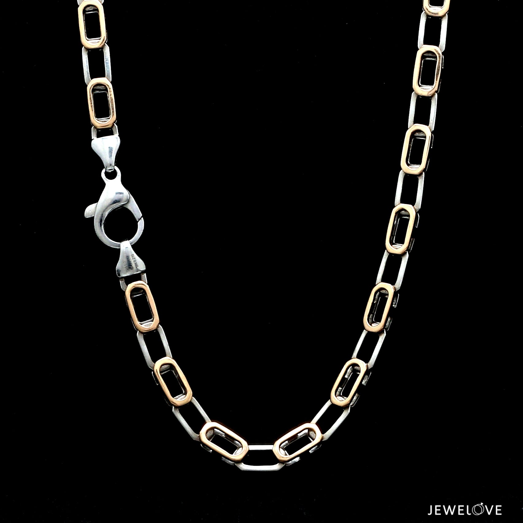 5mm Platinum + 18K Rose Gold Double Side Chain for Men JL PT CH 1322