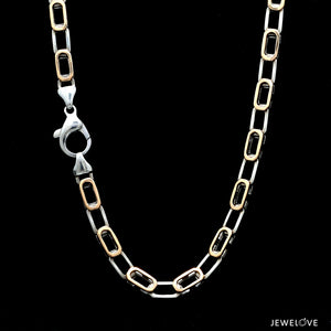 5mm Platinum + 18K Rose Gold Double Side Chain for Men JL PT CH 1322