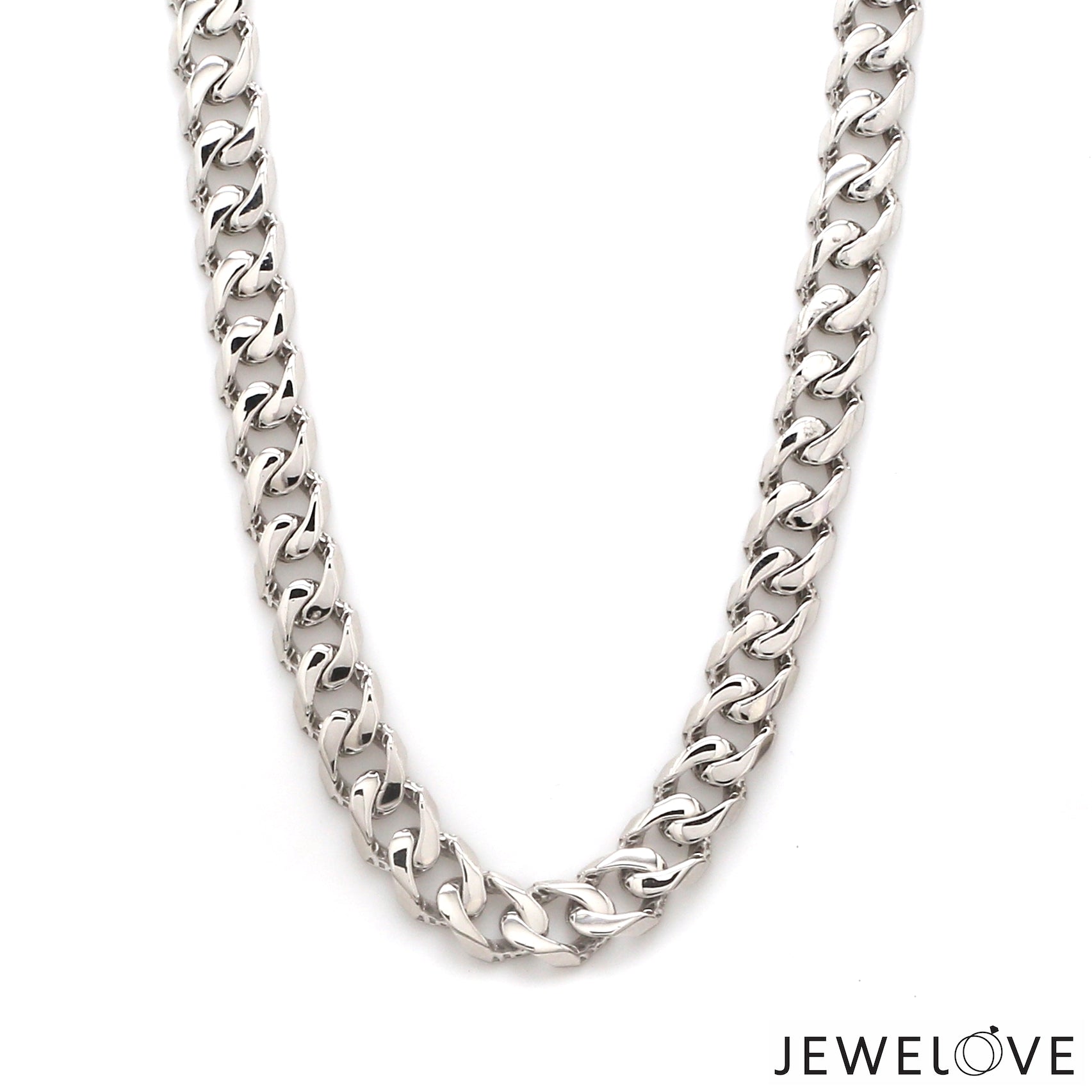 7.75mm Platinum Heavy Double Side Hi-Polish & Matte Finish Chain for Men JL PT CH 1227   Jewelove.US