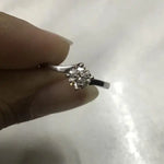 Load image into Gallery viewer, 40 Pointer Curvy Platinum Solitaire Ring for Women JL PT 548   Jewelove.US
