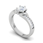 Load image into Gallery viewer, 50-Pointer Lab Grown Solitaire Platinum Diamond Shank Engagement Ring JL PT LG G WB6004E
