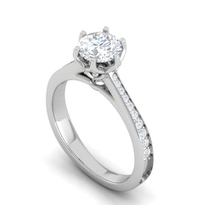 0.30 cts. Solitaire Platinum Diamond Shank Engagement Ring JL PT RV RD 108   Jewelove