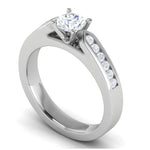 Load image into Gallery viewer, 1-Carat Lab Grown Solitaire Diamond Shank Platinum Ring for Women JL PT RV RD LG G 112-B
