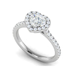 Load image into Gallery viewer, 70-Pointer Heart Solitaire Halo Diamond Shank Platinum Ring JL PT RH HS 139-B   Jewelove.US
