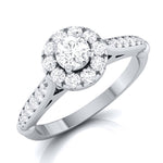 Load image into Gallery viewer, 1-Carat Solitaire Halo Diamond Shank Platinum Ring JL PT G 103-D
