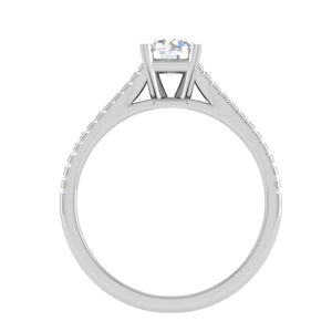 1-Carat Solitaire Diamond Split Shank Platinum Ring JL PT RP RD 163-C