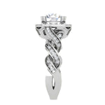 Load image into Gallery viewer, 50-Pointer Lab Grown Solitaire Square Halo Diamond Twisted Shank Platinum Ring JL PT LG G REHS1530
